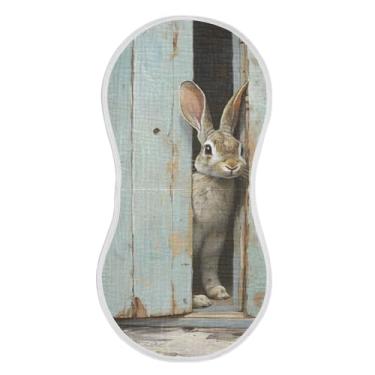 Imagem de xigua Conjunto de 2 panos de musselina de coelho fofo para arroto, panos super macios e absorventes, roupas de arroto de algodão, presente de chá para recém-nascidos, bebês meninas e meninos