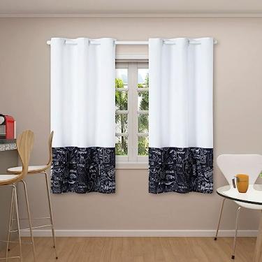 Imagem de Cortina Cozinha Modern Cook 2,20 X 1,45 metros Casa Dona (Preto e Branco)