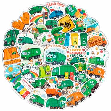 Imagem de 100 peças de adesivos de caminhão de lixo para garrafa de água, laptop - adesivos de caminhão de lixo - lembrancinhas de festa de carro de lixo e decoração - presente para mulheres e homens