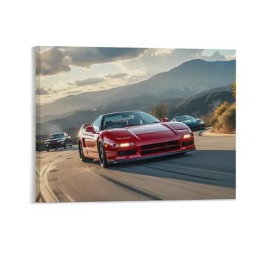 Imagem de HouLaiZhe Drift Car Jdm Nsx Sports Car Fast Cool Posters Canvas Wall Estética Decoração de parede Impressão de parede Sala de Galeria Decoração de parede para quarto, sala de estar, escritório, 08 x