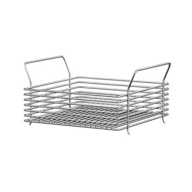 Imagem de Fruteira Cesto de frutas em arame de aço inoxidável, recipiente de armazenamento respirável, suporte versátil para vegetais e lanches. Decoração de mesa(Pequeno)