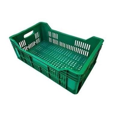 Imagem de Kit 3 Caixa Plástica Empilhável Hortifruti Agrícola Organizadora Resistente Frutas Verduras Multiuso(Verde)