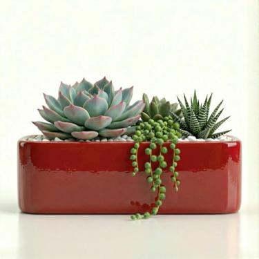 Imagem de Genérico, Cimento, Vaso Quadrado, Verde, 12x10x11 cm, Acabamento Liso/Simples, Vaso de Plantas, Vaso de Chão, Elegância para seu Lar