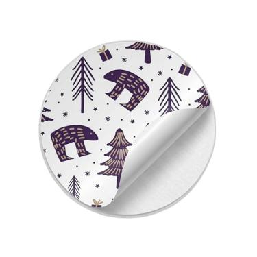 Imagem de Adesivos Redondos Natalinos 25 Unidades Mão de Natal Infantil - Tamanho 85x85cm