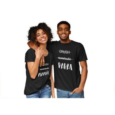 Imagem de Kit Camiseta Casal Dia dos Namorados Noivos Casados Preta - Del France