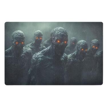 Imagem de Humanoid Creatures Tapete de entrada de caveira para casa, antiderrapante, tapetes para porta da frente, decoração de entrada