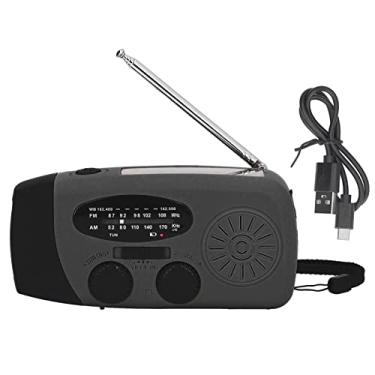 Imagem de ZJchao Rádio Solar Com Manivela Rádio de Emergência Meteorológica Com Lanterna LED Portátil AM FM WB NOAA Carregador de Banco de Energia USB para Atividades Ao Ar Livre de (Modelo americano)