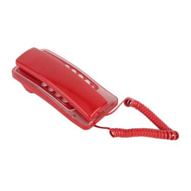 Imagem de Generic Telefone Fixo Com Fio Com Função de Flash Rápido de Rediscagem para Material ABS de Hotel Doméstico (Vermelho)