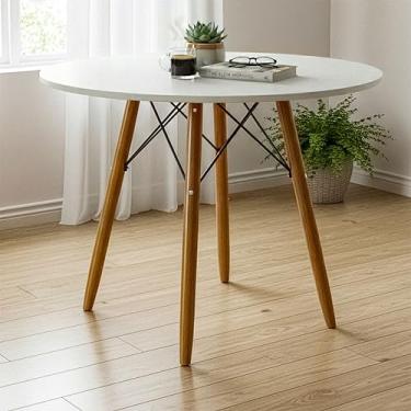 Imagem de Mesa Eiffel Redonda Branca 90cm Jantar Redonda Pés De Palito Eames