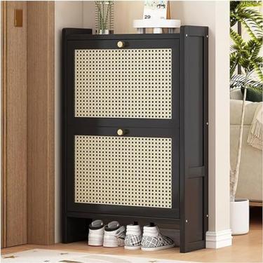 Imagem de LOERSS Armário de sapatos moderno, armário de vime independente para armazenamento de entrada, organizador fino de sapato, 1 camada de sapato para tênis, sapatos de couro, salto alto, chinelo (87 x 50