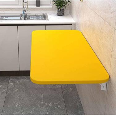 Imagem de Mesa montada na parede, mesa dobrável flutuante para montagem na parede, para pequenos espaços para uso como mesa de computador, mesa de escritório em casa, balcão de cozinha, mesa de jantar