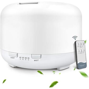 Imagem de Difusor Elétrico de Aroma Ultrassônico 300ml – Umidificador Aromatizador com LED • Silencioso • Design Moderno • Cor Branco