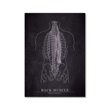 Imagem de Arte de anatomia humana, pintura em tela médica, vintage, esqueleto muscular, educação, pôster, impressão de imagem de parede, decoração de clínica hospitalar (SKU14,20.3x30.5 cm = (20 x 30 cm), sem