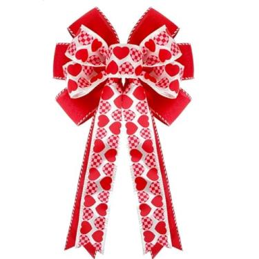 Imagem de 1 fita de dia dos namorados, arco de topo de árvore dos namorados com coração vermelho e rosa para guirlanda de dia dos namorados, casamento, festa, parede, casa, porta da frente, decoração ao ar