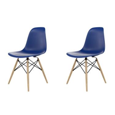 Imagem de Kit 2 Cadeiras Eames Pp Dsw-M Empório Tiffany Azul Bic