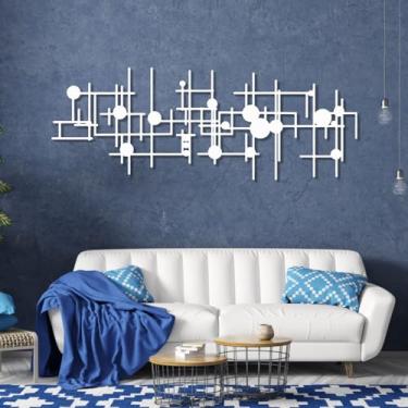 Imagem de Arte de parede de metal abstrata, arte de parede de metal moderna, decoração de parede de metal geométrico, arte de parede minimalista moderna, arte de parede abstrata, arte de parede grande para