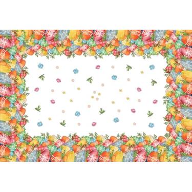 Imagem de XCHI Toalha de mesa quadrada de flores de ovos de Páscoa, toalha de mesa lavável, para decoração de festa em casa, sala de jantar, 152 x 152 cm