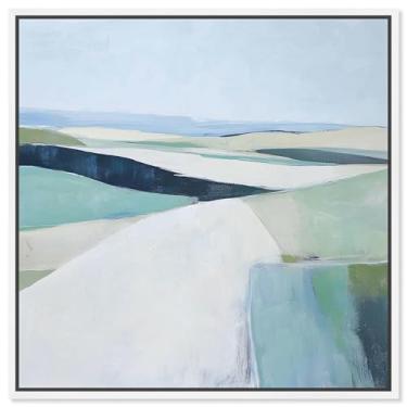 Imagem de Art Remedy Paisagem abstrata de tela Undulating Horizons, moldura branca, 61 cm x 61 cm