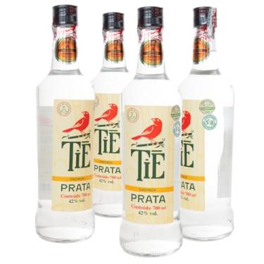 Imagem de Cachaça Tiê Prata 700ml | Alambique Certificado e Premiado | 42% Vol | Sem Glúten | Produto Vegano KIT 04 unds
