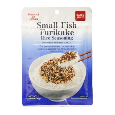 Imagem de Tempero Japonês Furikake Small Fish Com Peixinhos e Gergelim Sem Conservantes Para Arroz Onigiri Saladas Fonte de Proteína Natural Importado do Japão 30g