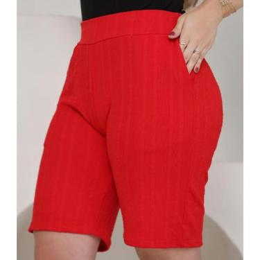 Imagem de Bermuda Feminina c/ bolso - Vermelho - GG - Sem marca, Vermelho, GG