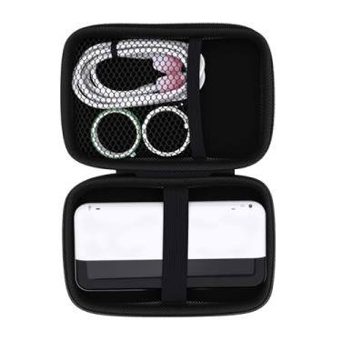 Imagem de Estojo rígido para impressora de adesivos portátil, bolsa de armazenamento preta PU + poliéster para mini impressora de etiquetas Bluetooth sem fio, pequeno suporte de etiquetadora portátil bolso de