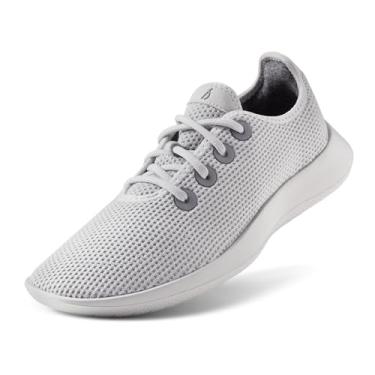 Imagem de Allbirds Tênis feminino Tree Runners para uso diário, lavável na máquina, feito com materiais naturais, Cinza claro (sola cinza claro), 38