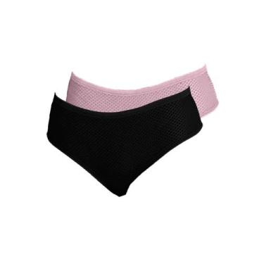 Imagem de Kit com 2 Calcinhas Biquíni Dilady 203200, Rosa, GG
