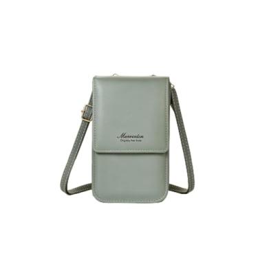 Imagem de Bolsa tiracolo feminina de couro verde