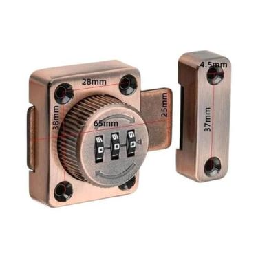 Imagem de Fechadura Antifurto Com Senha, Trava De Porta Sem Furo Para Armário E 