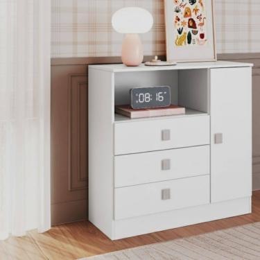 Imagem de Comoda Infantil 3 Gavetas 1 Porta Sofia Percasa