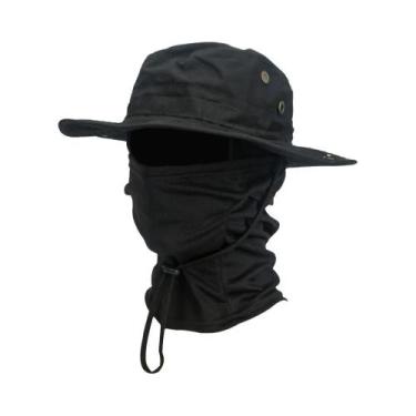 Imagem de Chapéu De Sol Masculino De Aba Larga 2 Peças/Conjunto Balaclava Boonie