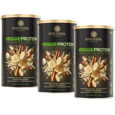 Imagem de Kit 3x Veggie Protein Banana com Canela - (462g cada) - Essential Nutrition-Unissex