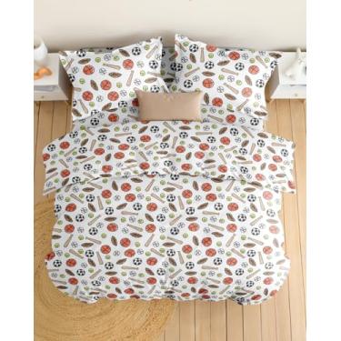 Imagem de Conjunto de capa de edredom infantil tamanho Queen – Conjunto de 3 peças de capa de edredom princesa e 2 fronhas com fecho de zíper e laços – Fácil de cuidar e não desbota – Conjunto de cama super