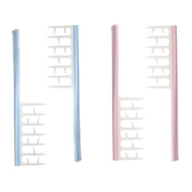 Imagem de NentMent Pacote com 4 pentes de cabelo encaracolado com dentes largos, escova de cabelo desembaraçadora para cabelos cacheados, longos e molhados, acessórios para pentear cabelo ondulado grosso