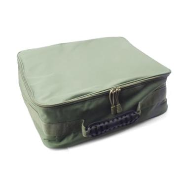 Imagem de SUNGOOYUE Bolsa de Equipamento de Pesca, Ajustável, 4 Compartimentos, à Prova D'água, Poliéster, Caixa de Armazenamento de Equipamento de Peixe, Com Fita de Vedação de PVC Embutida para (Verde)