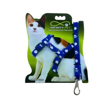 Imagem de Conjunto Peitoral Estampado Regulável para Gatos - Conforto Premium - 