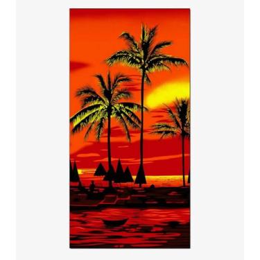 Imagem de Toalha De Praia Estampada Toque Aveludado Rozac Laranja, UN, Laranja