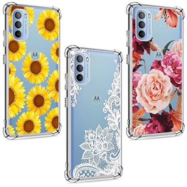 Imagem de (Pacote com 3) para Motorola Moto G Stylus 2022, capa protetora para celular com absorção de choque, antiarranhões, transparente, TPU (poliuretano termoplástico) macio e transparente para Moto G