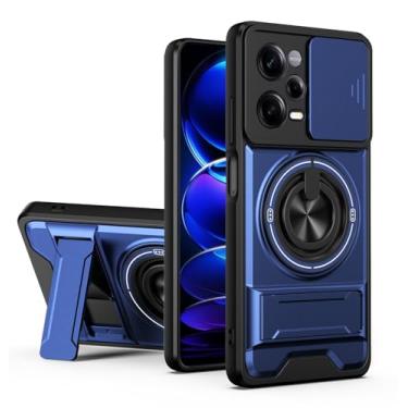 Imagem de SORAKA Capa para Xiaomi Redmi Note 12 Pro Plus 5G com suporte,proteção de lente com janela e capa dupla de PC e TPU compatível com suporte magnético para carro