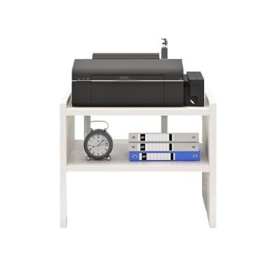 Imagem de KEG801302 Impressora de escritório, prateleira, copiadora, mesa, suporte multicamadas, mesa de impressora de armazenamento doméstico (branca, pequena)