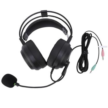 Imagem de Luocute Fone de Ouvido sobre a Orelha, Fone de Ouvido Com Fio de Estrutura de Feixe Duplo Adaptativo Com Microfone Unidirecional ECM Cabo Trançado de Nylon de 2,8 M para Aprendizagem de (3.5 Plugue)