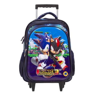 Imagem de Mochila Infantil Menino Sonic Adventure Rodinhas Tam G - TOYS 2U