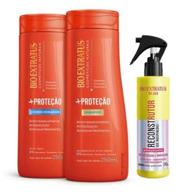Imagem de Shampoo Condicionador +Proteção Bio Extratus + Reconstrutor Be.Use 250