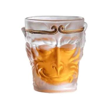 Imagem de Copo de vidro de cristal macaco com decoração dourada, copos de água soprados à mão sem haste de 130 ml