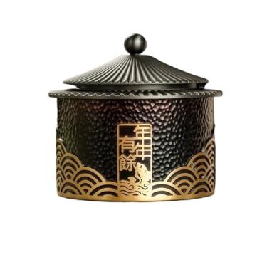 Imagem de x3anggyt5 Cinzeiro de cigarros Cinzeiro externo com tampa Cinzeiro de cobre para varanda Cinzeiro de fumante Cinzeiro de charuto Decorações de escritório Bandeja de cinzeiro ao ar livre