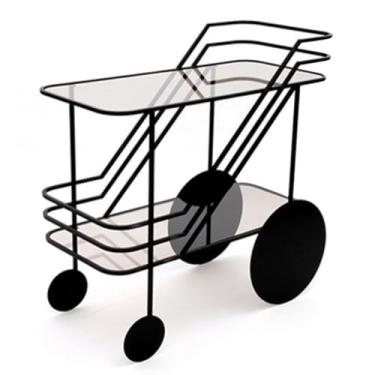 Imagem de x3anggyt5 Mesa de centro sofá mesa lateral carrinho de armazenamento rack lanche empurrado à mão carrinho de servir sala de jantar mesa lateral (preto)