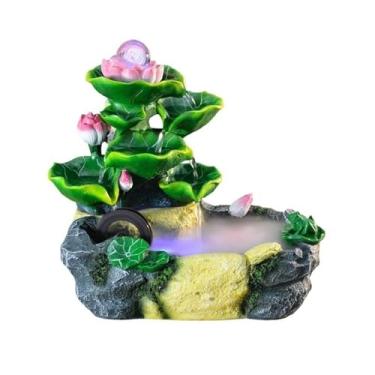 Imagem de x3anggyt5 Fonte de água interior fonte de água decorativa Feng Shui rodas para interior e decoração mesa mesa escritório pátio fontes de mesa (grande)