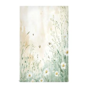 Imagem de xigua Conjunto de 1 panos de prato de cozinha Wildflowers, macios e altamente absorventes de secagem rápida para limpeza de pratos e limpeza manual, 71 x 45 cm