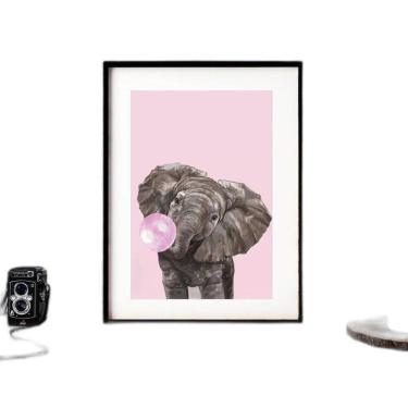 Imagem de Quadro Baby Elefante Bubble Gum - 60X48Cm